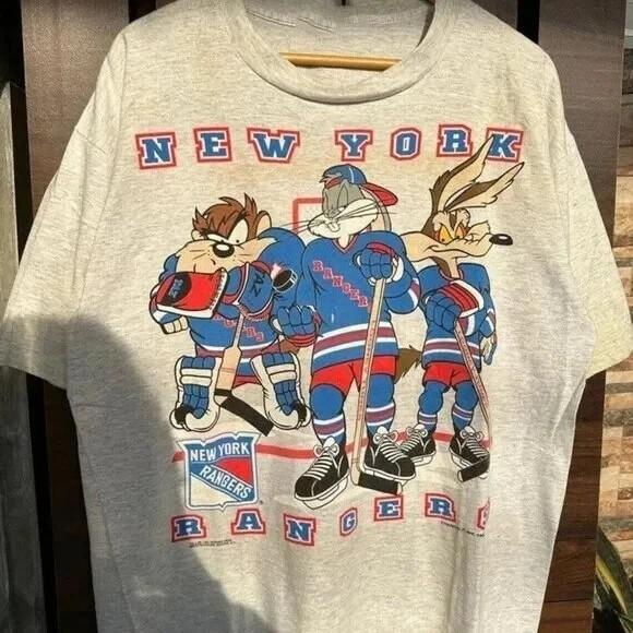 винтажная футболка New York Rangers Looney Tunes ретро Стиль S-5XL Унисекс XXL