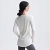 Haut de Yoga Manches Longues pour Femme Séchage Rapide Coupe Ample T-shirt d'Entraînement Course Pilates Gymnastique Fitness Longueur au-dessus des Hanches