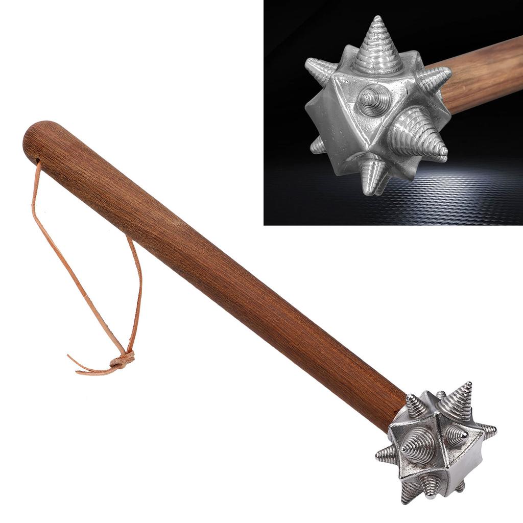 Stacheliger Hammer mit Holzgriff Edelstahl Multifunktional Einzigartige Form Dekorativer Hammer Ornament für Auto Zuhause Handwerkzeuge