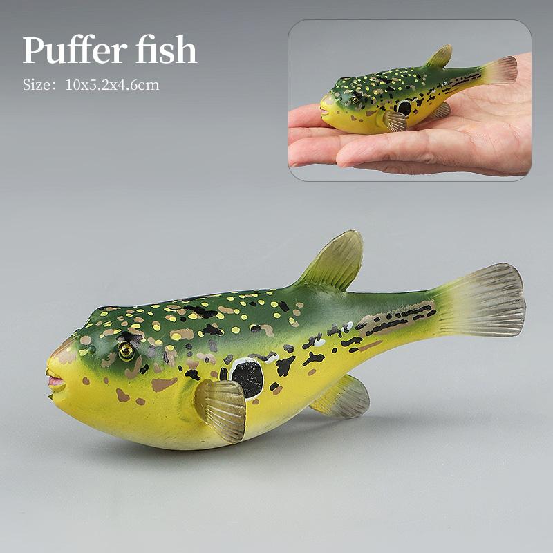 Set di Action Figure Modello Animali Marini - Pesci Oceanici Tonno Pesce Vela Persico Cernia Salmone PVC Giocattolo Educativo per Bambini