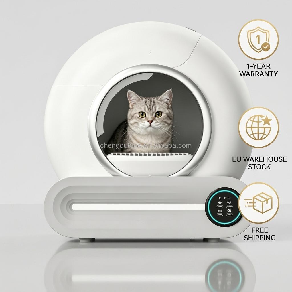 Arenero Para Gatos Automatico EU Warehouse Dropshipping cat Automatic Litter Box Self Cleaning with Odor Control