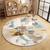 Round Carpet Children Play Games Carpet World Map Pattern Living Room Rug Bedroom Anti Slip Anti Dirty Foot Mat Home Decoration
