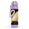 1PC White Swan Lake Water Scene Print 750ml Color Plastic Sports Water Bottle Leakproof Flip Straw Lid Suitable for Sports Office Home Use