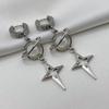 Neptune Dangle Earrings Nickel Free Hypoallergenic Y2K Goth Punk Edgy Grunge Jewelry Silvery Tone