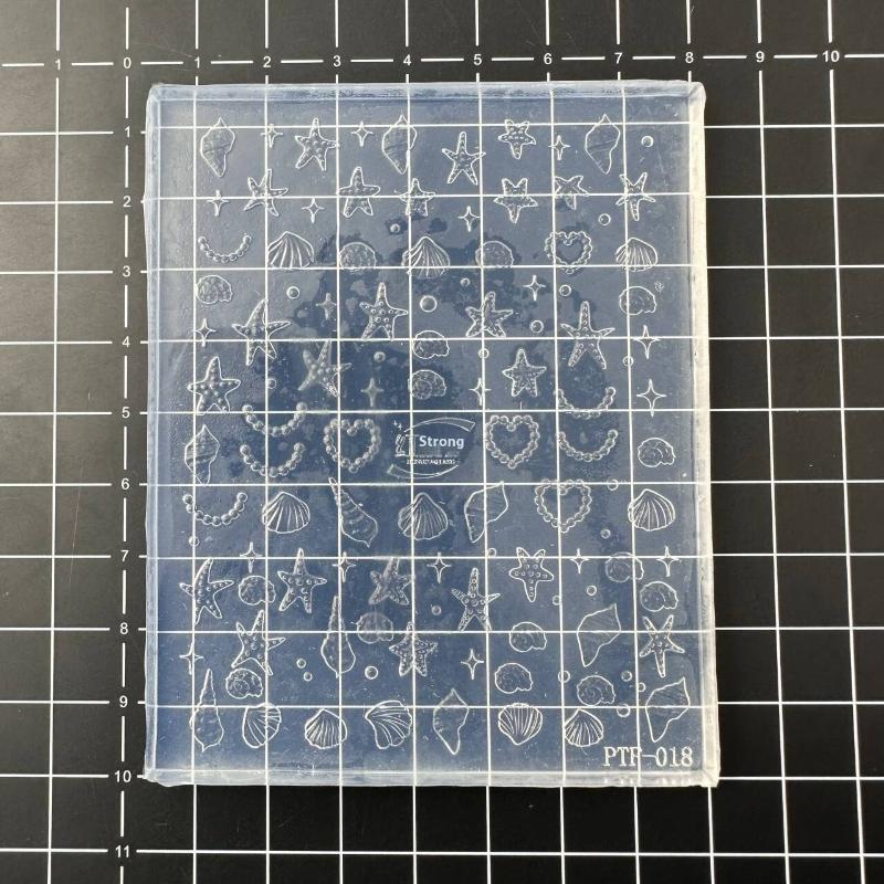 

Sea Star Swan Crane Conch Design 3D Relief Silicone Nail Mold - 1 Piece Manicure DIY Decoration Tool