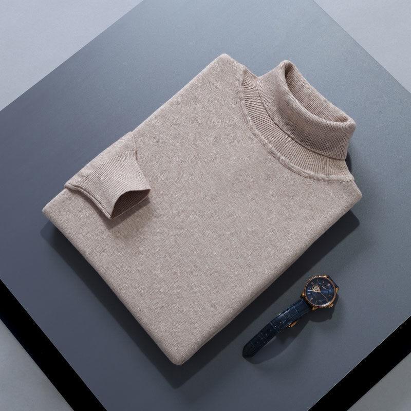 Spring And Autumn Winter Men'S High Collar Sweater Warm High End Woolen Sweater Fashion Knitted Hoodie