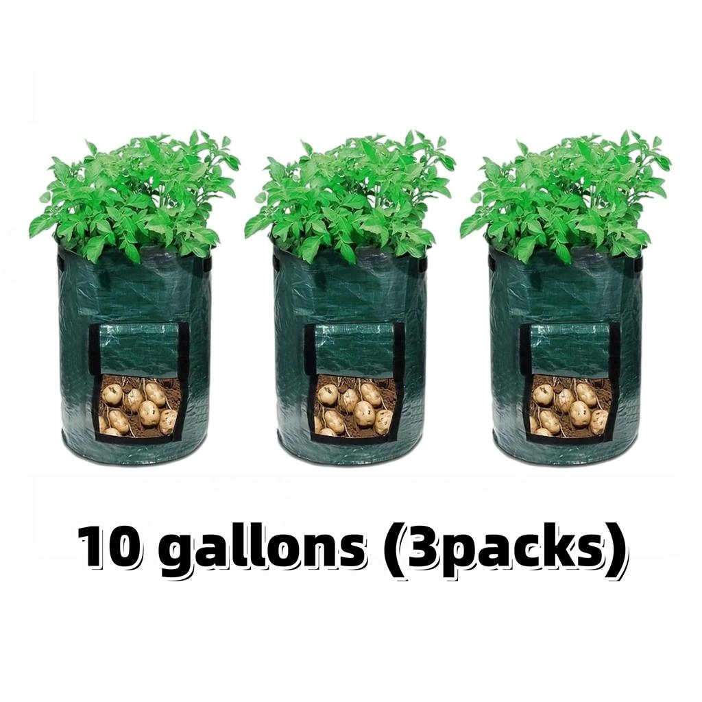 Potato Grow Bags Durable Thickened with Flap Handles Green 5/7/10 Gallon Garden Vegetable Grow Bags