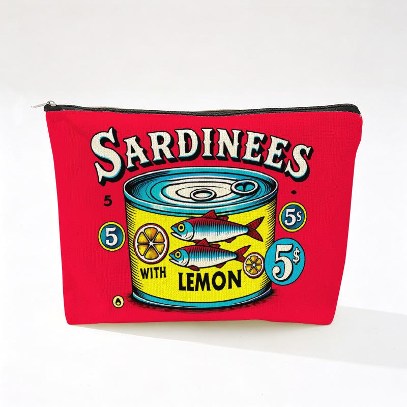 Bohemian Makeup Bag: Colorful Fish Print, Retro Style Cosmetic Travel Case