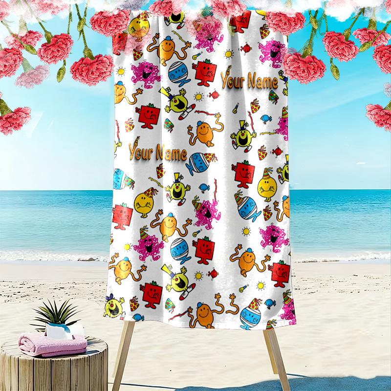 Individueller Name Herr. Herren Strandtuch mit Little Miss Aufdruck, Großes Weiches Schnelltrocknendes Handtuch für Strand Camping Schwimmen -HE74