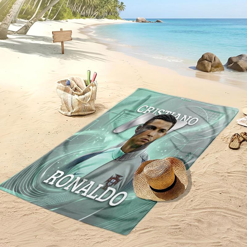Cristiano Ronaldo Print Beach Towel Quick Dry Super Absorbent Soft Bath Towel for Swimming Beach Travel Fan Souvenir Gift