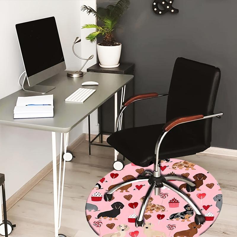 

1pc Office Carpet Chair Mats Dachshund Cupcakes Hearts Lollipops Perfect for Decorating Office Chairss, Or Bedrooms.YDT457 80cm by 80cm