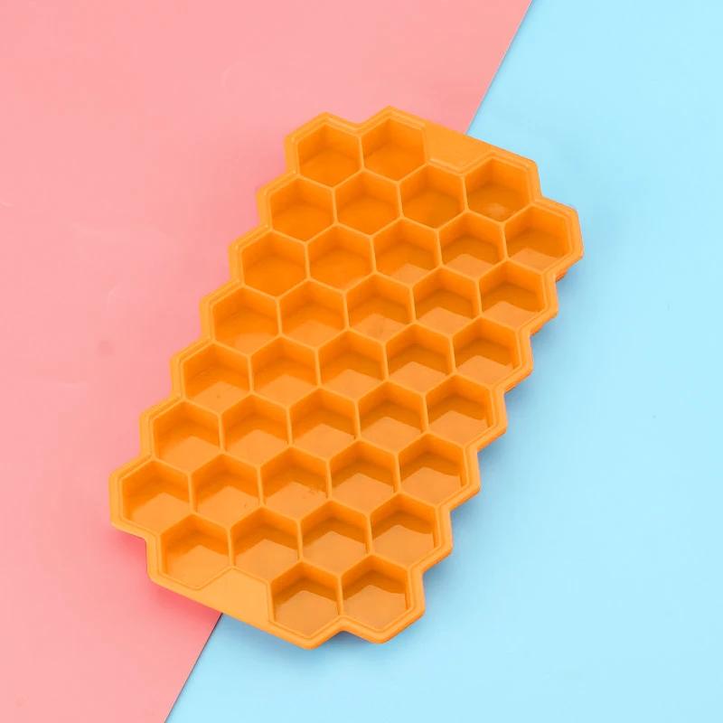 37 Cavity Honeycomb Ice Cube Trays Mold Reusable Silicone Ice Cube Mold BPA Free Ice Cream Maker with Lids DIY Popsicle Mold