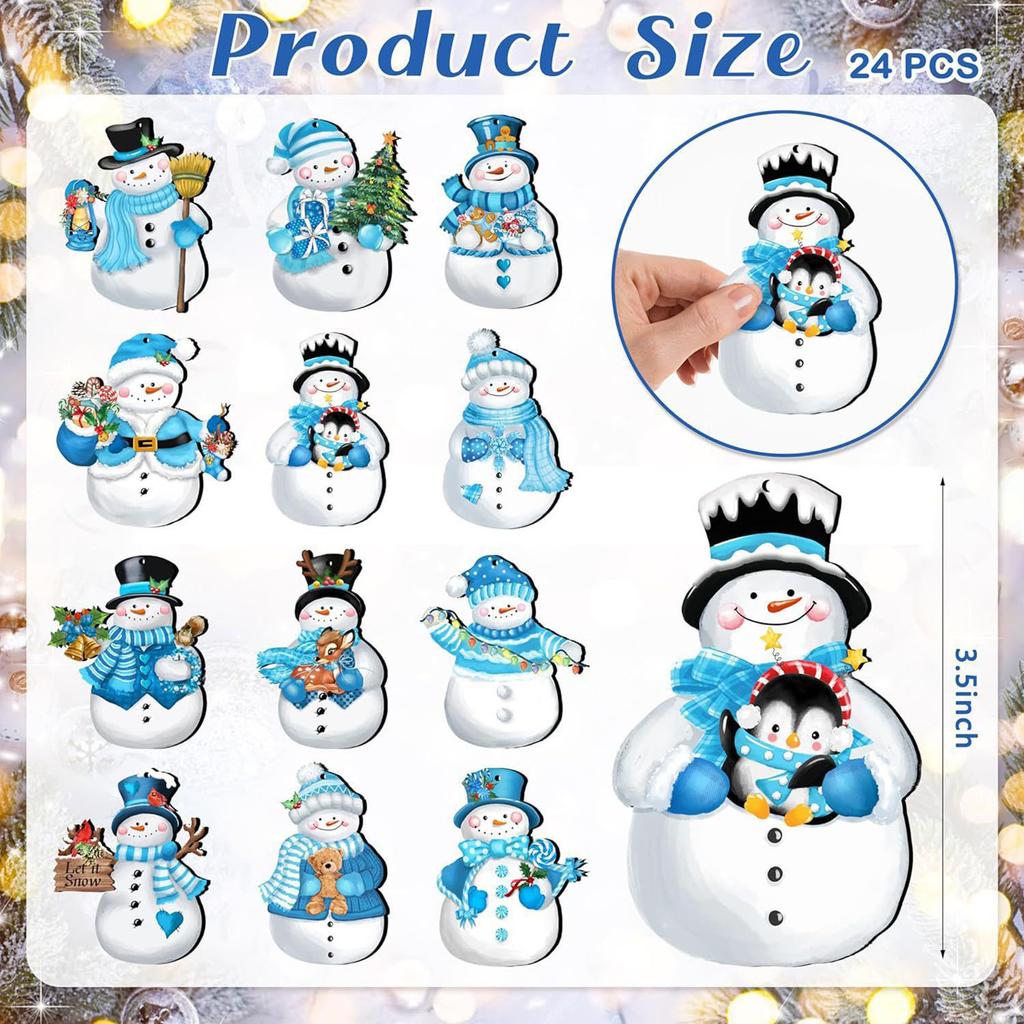 Christmas Snowman 2d Wooden Decorations Wooden Hanging Decorations Christmas Tree Hanging Wooden Crafts Glass Heart Ornament