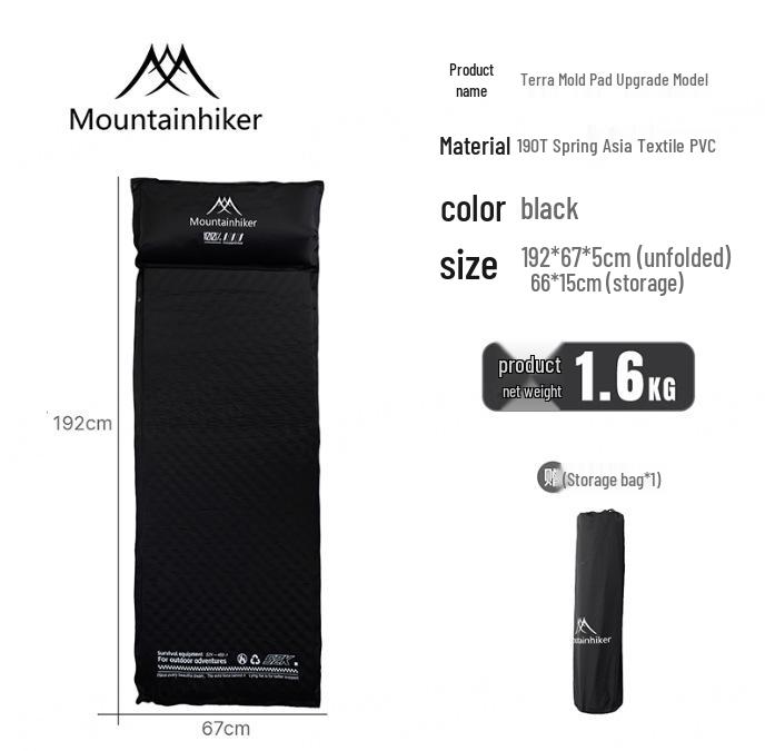 Mountain Guest Terra Inflatable Camping Mat with Pillow - Moisture-Proof Air Nozzle Sleeping Pad