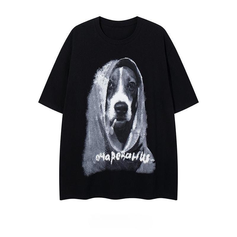 Men's and Women's Cotton T-shirt Tee Casuai Short Sleeve Crewneck Top Fashion Streetwear Autumn Shirt  Dog Graphic T Shirts