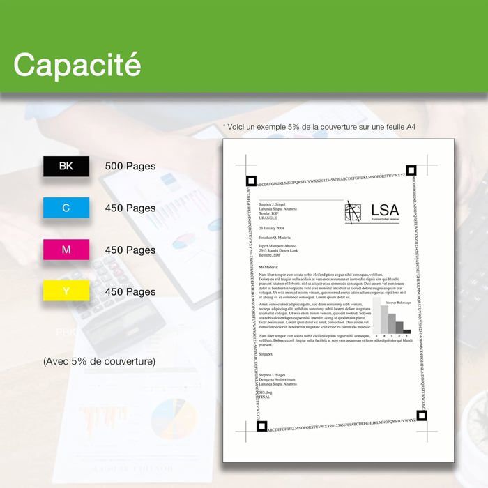 Cartouche d'Encre Compatible - Epson 29XL - Pack de 5 - Multi-couleurs - 500 pages (noir) - 450 pages (couleurs)