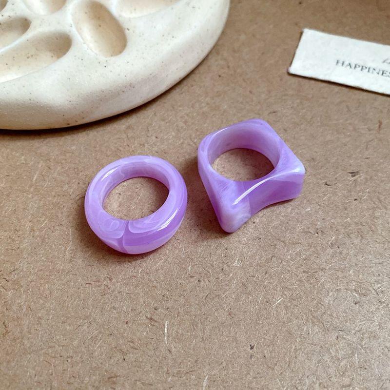 Artistic Retro Geometric Resin Ring - High-End Versatile Fashion Jewelry