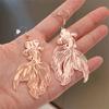 Trendy Fish shaped Earrings Fashionable Hollow Fish Ear Pendant for Parties Date