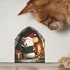 Cartoon Christmas Reading Mouse, Mouse Hole, Casual Bedroom, Living Room, Home Decoration, Wall Stickers