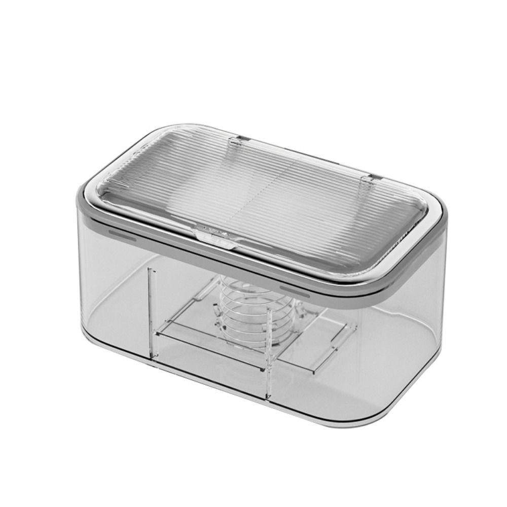 Large Capacity Wet Wipes Box with Spring Plate Plastic Mask Storage Box Tissue Box Desktop