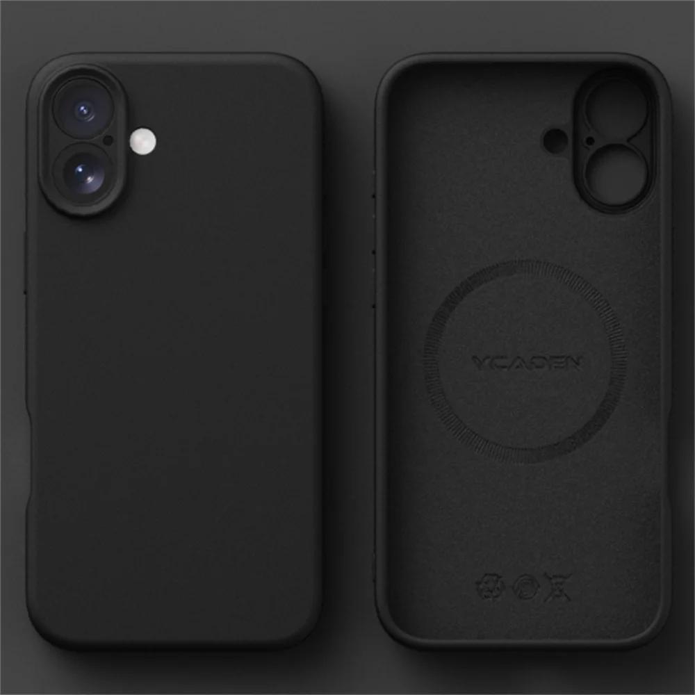 Silikonowe etui Magsafe do ładowania bezprzewodowego, matowe, dla iPhone 16 15 14 13 12 11 Pro Max 14 15 16 Plus, wysokiej jakości, płynne, tylna okładka