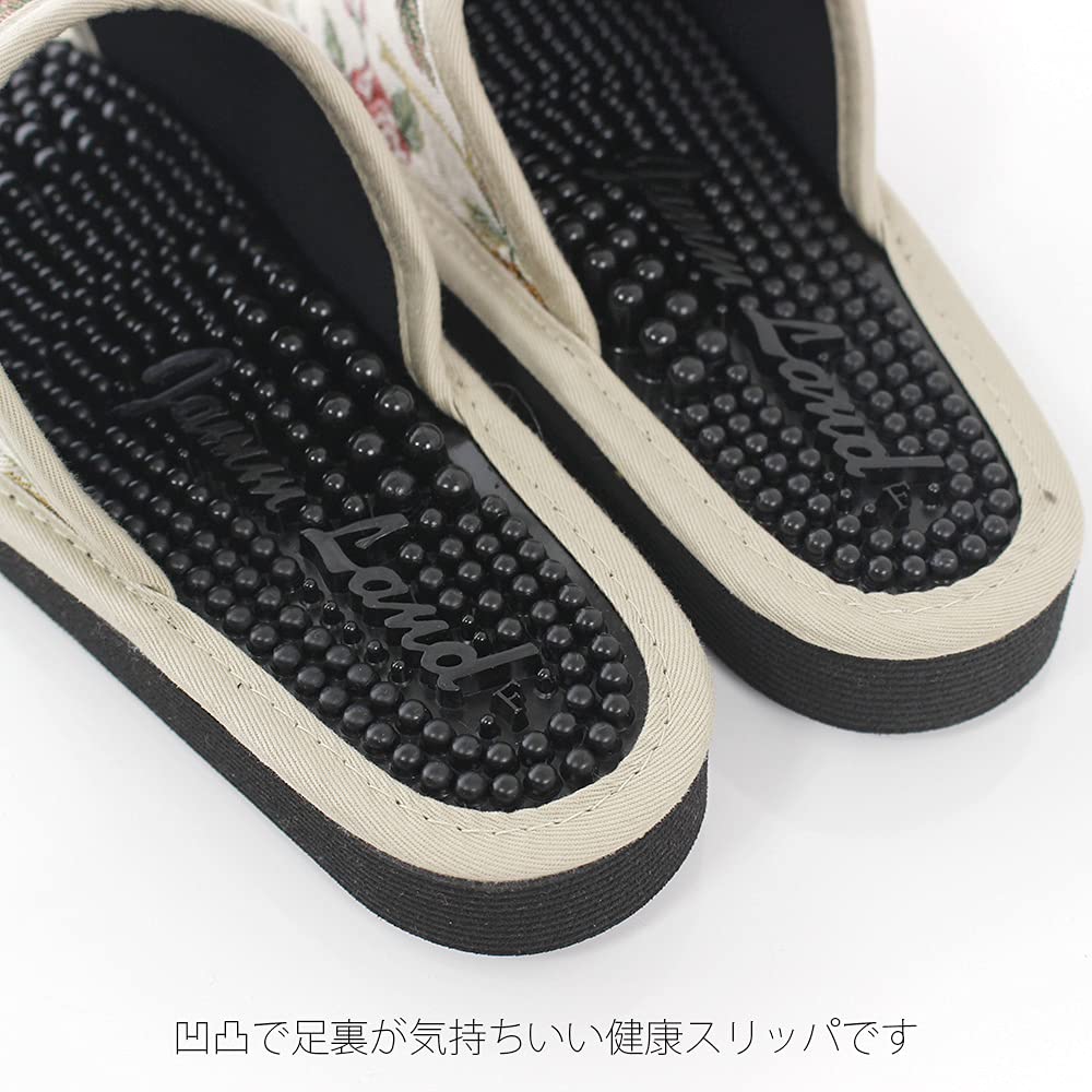 Healthy Gobelin Rose Made in Healthy Slippers Sandals, Pattern, Japan, (Beige)