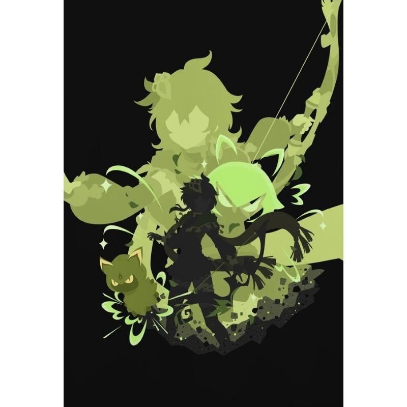 Genshin Impact Poster Game Print Wall Art Gift for Gamers Genshin Impact Characters Aesthetic Decor Canvas Painting Gaming Print