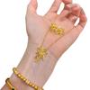 24k Gold Plated Flower Earrings & Necklace Set: Elegant Luxury Jewelry for Women