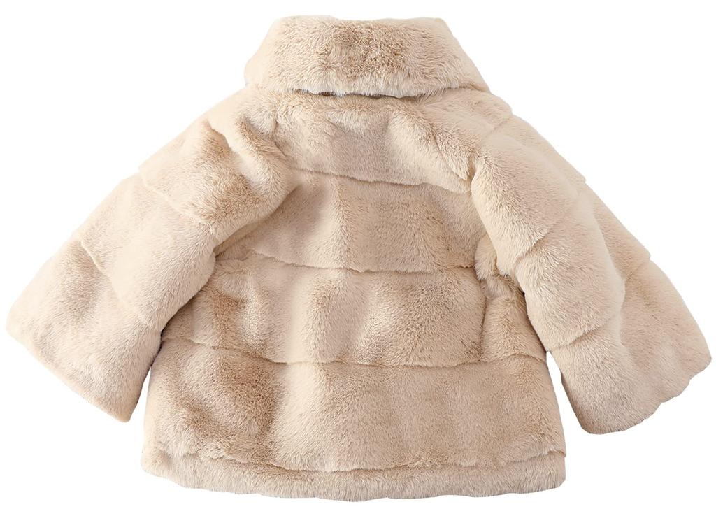 AIEOE Winter Faux Fur Short with for Toddler Faux Fur Warm and Sizes Girls' Coat, Length, Hat, Girls, Jacket, Cute, 80-120cm