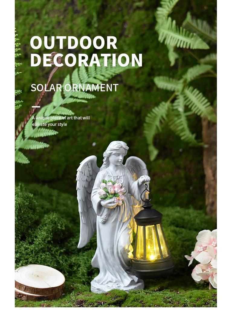 European Angel Solar Lantern Outdoor Garden Light Ornament