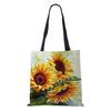 Sunflower Flowers Women Shoulder Bag Shopper Canvas Casual Grocery Handbag 2022 Print Painting Vintage Large Capacity Tote Books