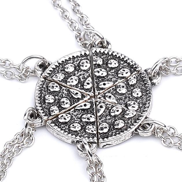 European & American Six-Petal Friendship Necklace - Pizza Pendant for Best Friends
