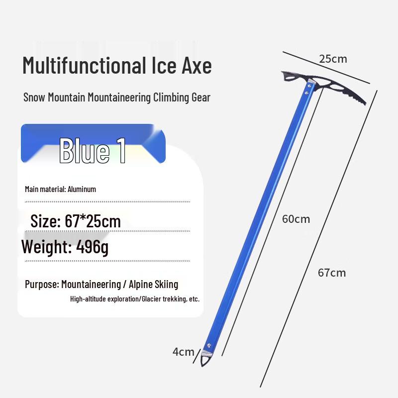 OEING Outdoor Multifunctional Stainless Steel Ice Axe 60cm