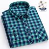 Herbst Dickes Flanellhemd Karomuster Hemden Standard-Passform Für Herren Langarm Reine Baumwolle Mode Einzelnes Aufgesetztes Taschendesign Jung