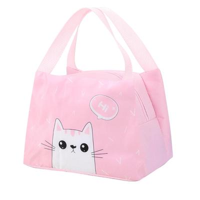 Lunch Bag Insulated Aluminum Foil Large Capacity Handheld Portable Cute Cartoon  Cat
