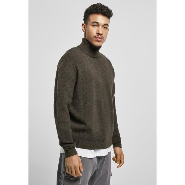Pull Grandes Tailles Urban Classics Oversized Roll Neck - Noir