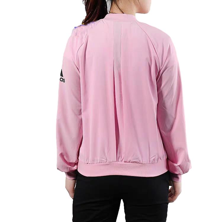 adidas Logo Veste Zippée Manches Longues Sport Décontracté Veste Femme Rose DY8615