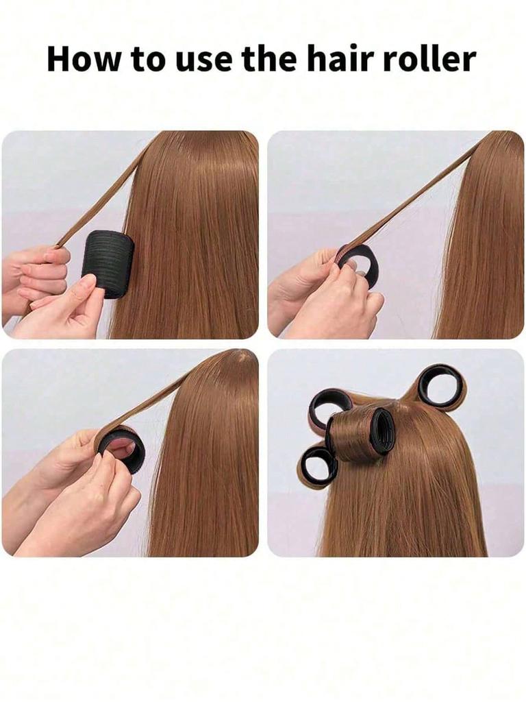 16pcs Self-Adhesive Hair Rollers Set For Different Hair Lengths Heatless Curlers With Clips As Diy Hair Styling Tool