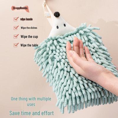 Cartoon Hedgehog Chenille Hanging Absorbent Children's Hand Towel