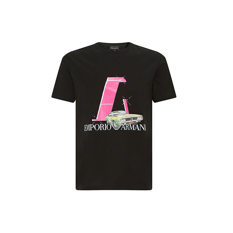 Emporio Armani Ss22 Car Print Short Sleeve T-Shirt Men tops Black 3L1T8P-1JW5Z-F015 M