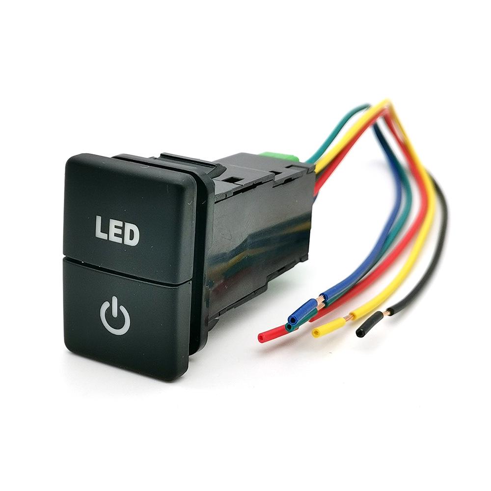 Toyota Corolla Dual-Switch LED Fog Light Buttons: Green for On, Red for Off