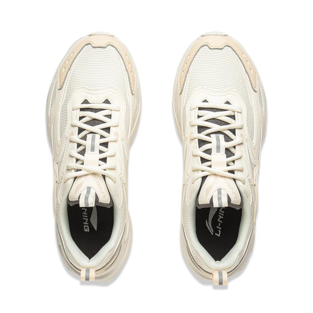 Li Ning Sports Life Collection Synthetic Leather Low Top Chunky Sneakers Men's Beige Khaki AGCV433-2