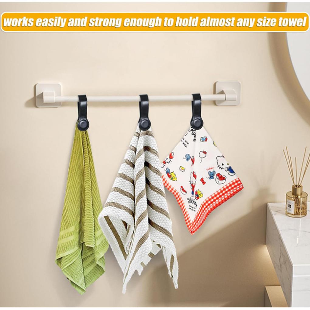 Magnetic Towel PU Circular Towel Portable Hat Backpack Clip Hanging Black Durable and Saving Kitchen and Bathroom