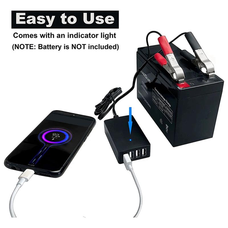 12V/24V na 5V 4-portová USB nabíjačka USB nabíjačka multiportová USB nabíjačka s klipom na batériu pre iné smartfóny a tablety