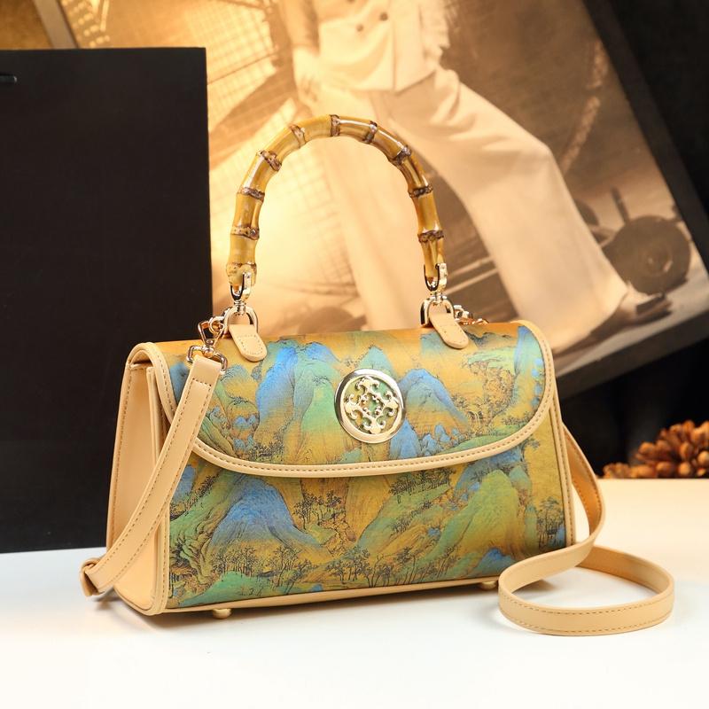 Vintage style Chinese bag with painting  elegant bag