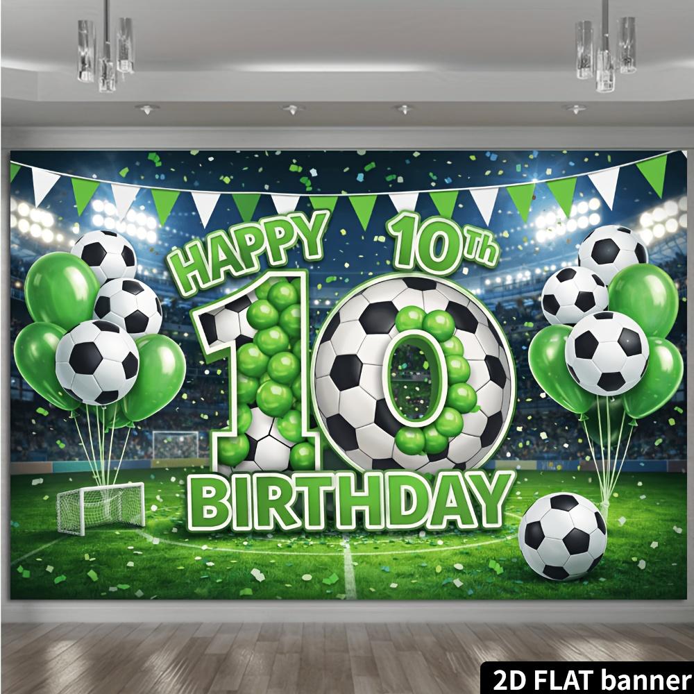 2D Plane 1 Piece - 10-year-old Football-themed Birthday Party Background Fabric - Football Field Lighting Scene