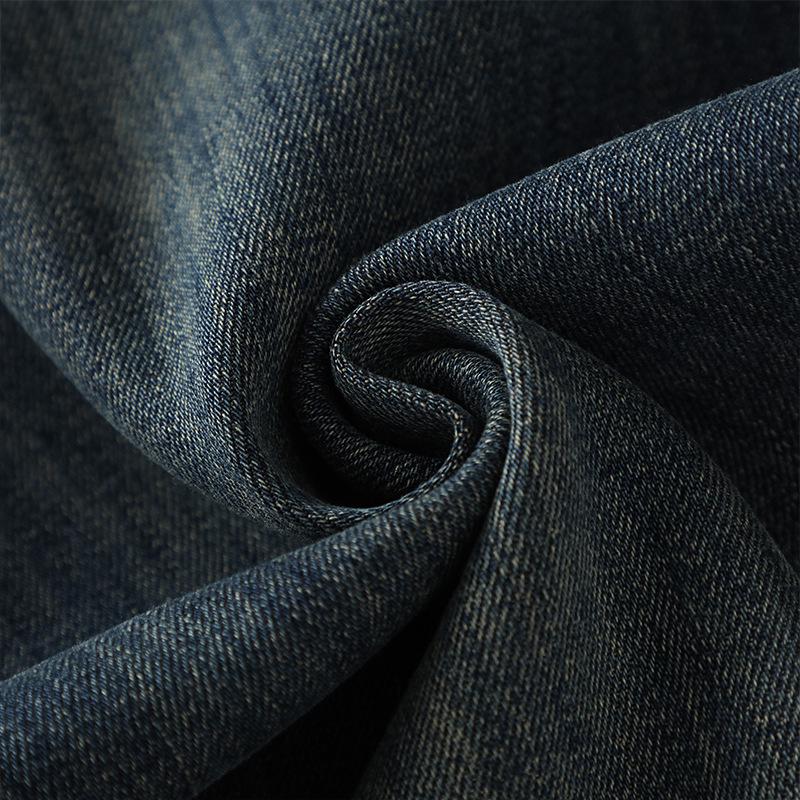 Women's Retro Blue Wide Leg Jeans - 2024 New Autumn/Winter Frayed Slimming Straight Leg Pants