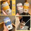 Adorable 370ml Thermos Cup For Female Students With Straw And Cup Strap Cord