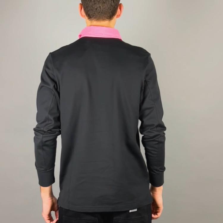 Adidas Casual Long Sleeve Polo Football Shirt Unisex Shirts Black HU0434