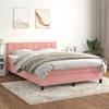 VidaXL Divan Bed with Mattress Pink 140x190 Cm Velvet 3141304